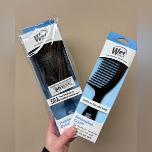 Wet Brush Paddle and Detangling Comb Set - Black